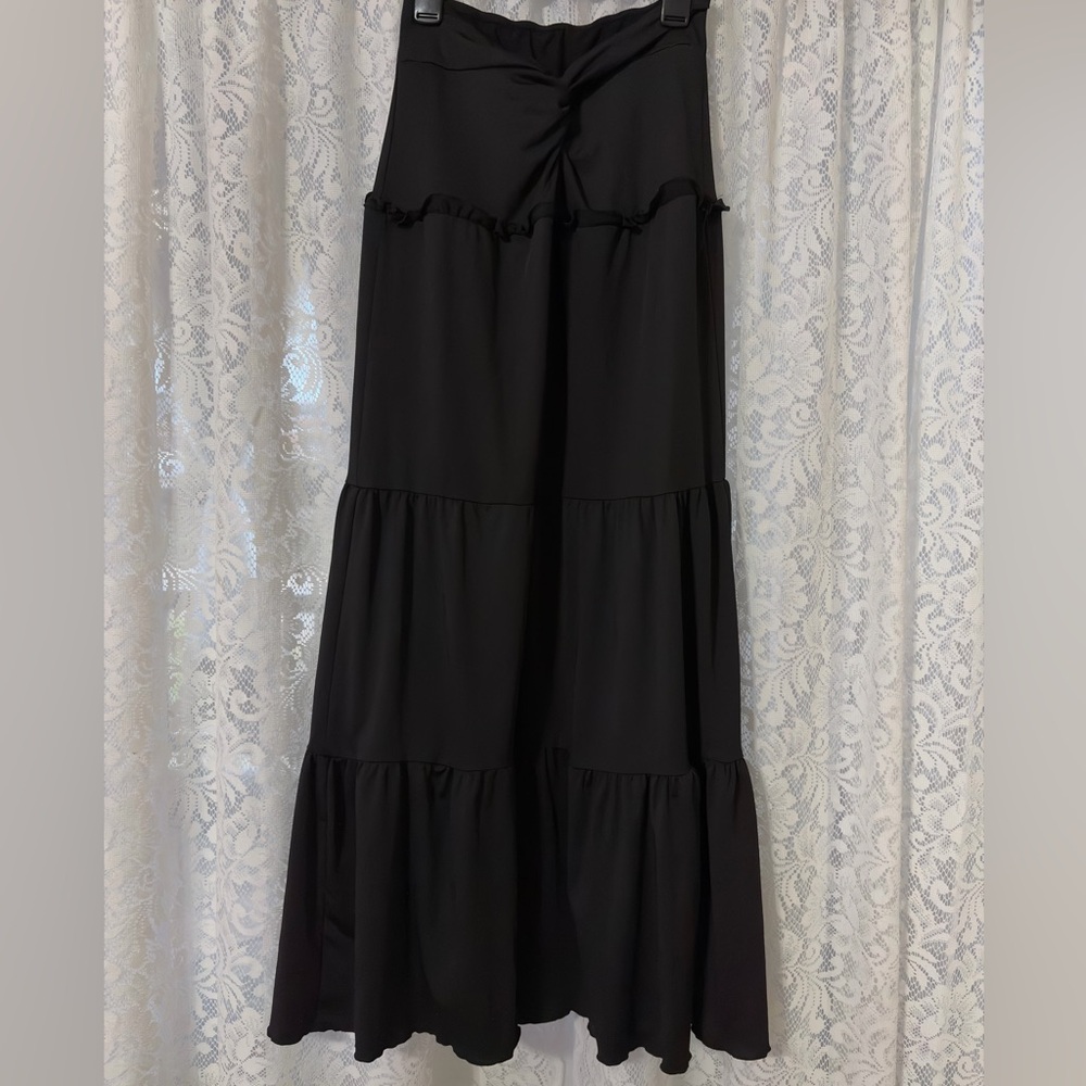 Boho Black Maxi Skirt